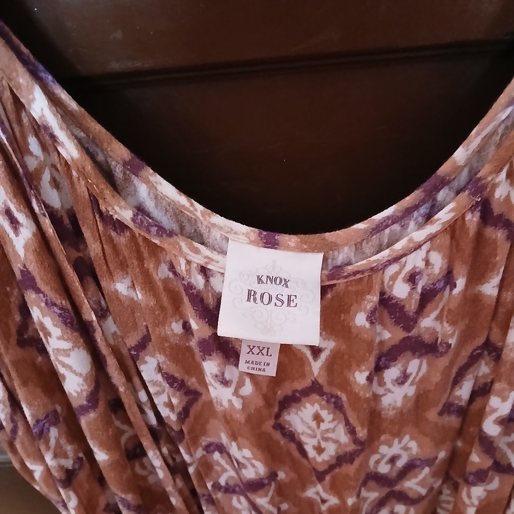 Knox Rose Brown and White Maxi Dress - Picture 9 of 12